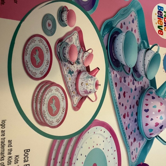 Mini Make Believe Unicorn Tea Party Playset w/carry case - 16PCS NWT - Picture 3 of 4